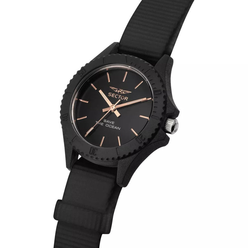 Sector Ladies Save the Ocean Black Nato Watch