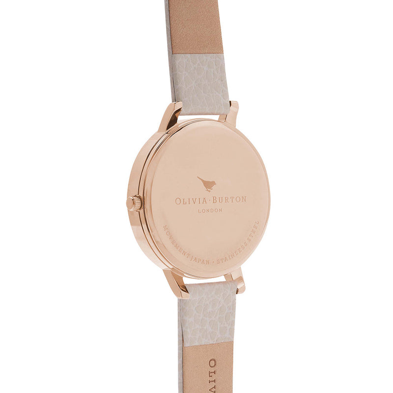 Olivia Burton Big Dial Rose Gold Case White Watch