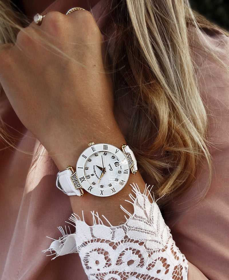 JDM Coupole Fashion Gold White Watch