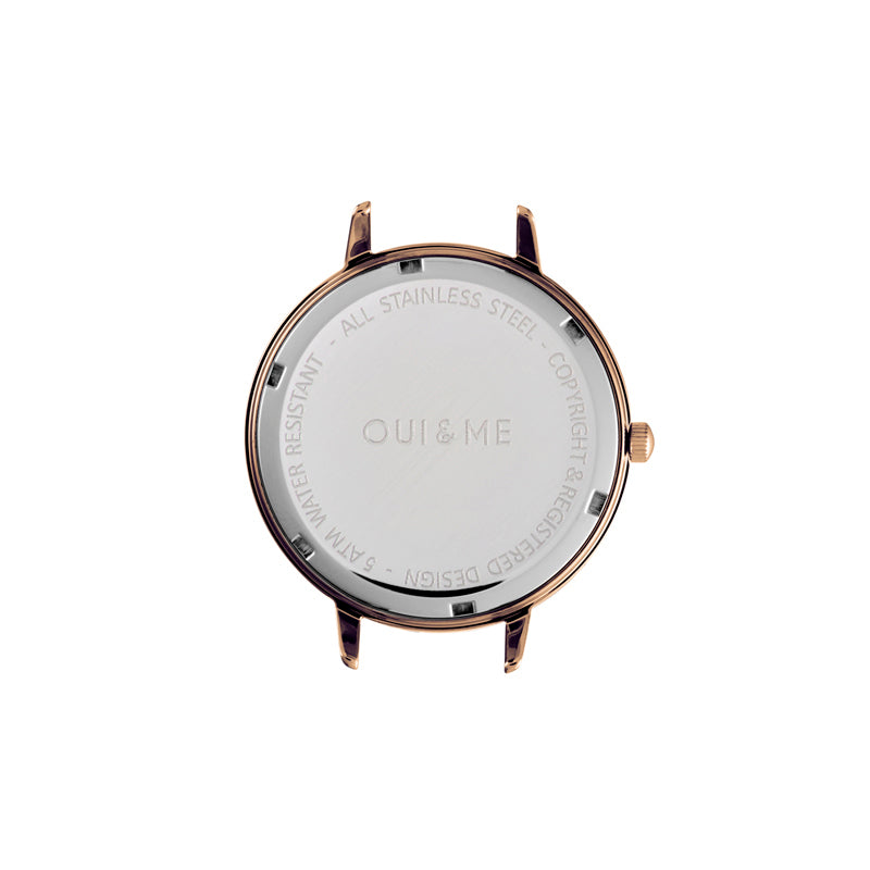 Oui&Me Petite Amourette Black Dial Rose Gold Mesh Watch