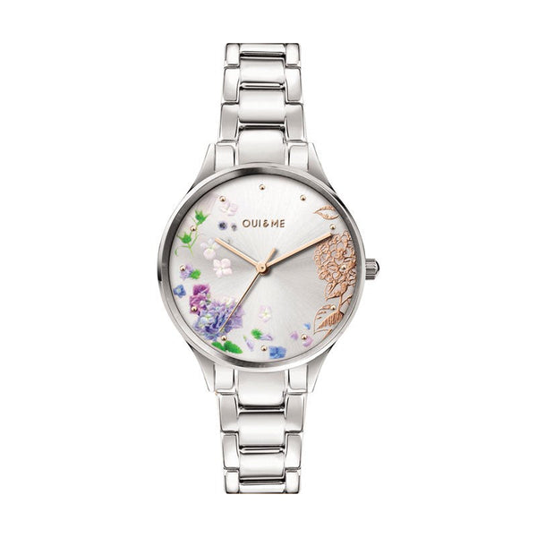 Oui&Me Petite Bichette Floral Silver Bracelet Watch
