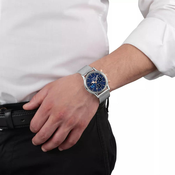 Sector 660 Multifunction Blue Dial Silver Mesh Watch