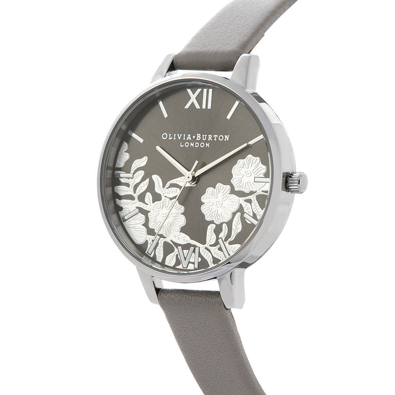 Olivia Burton Lace Detail Silver Watch