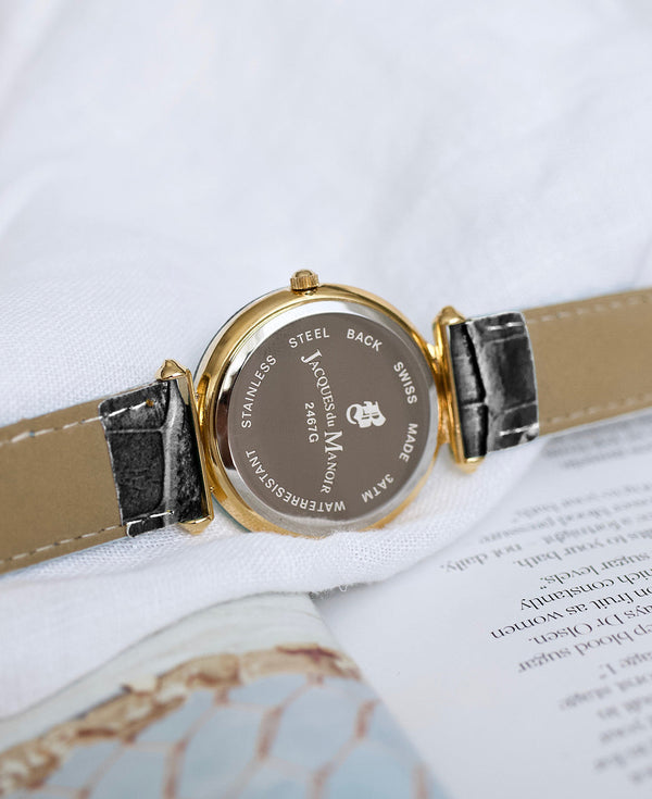 JDM Coupole Fashion Gold Black Watch