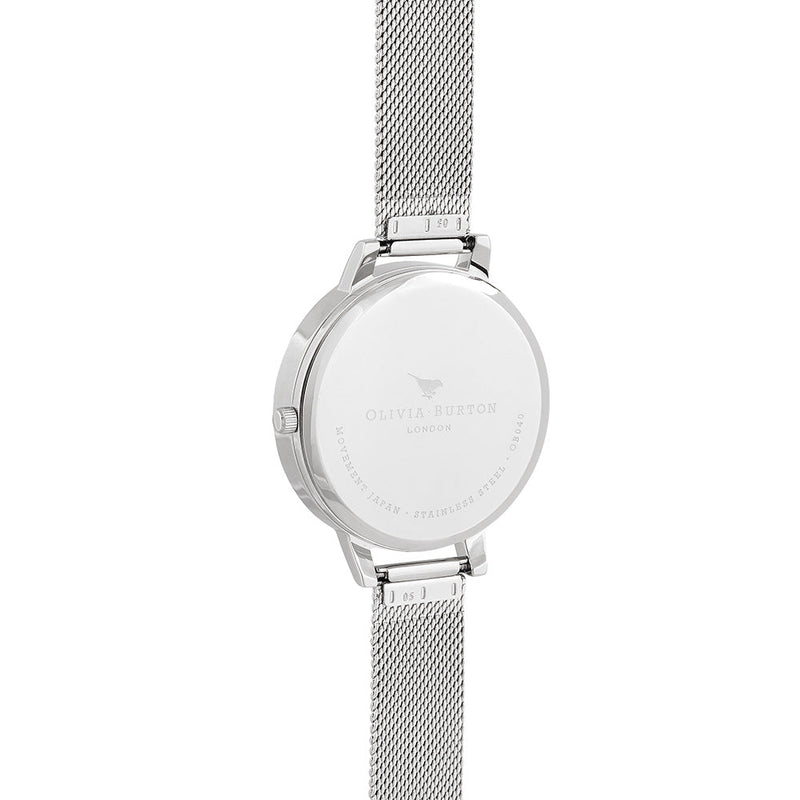 Olivia Burton Semi Precious Silver Mesh Watch