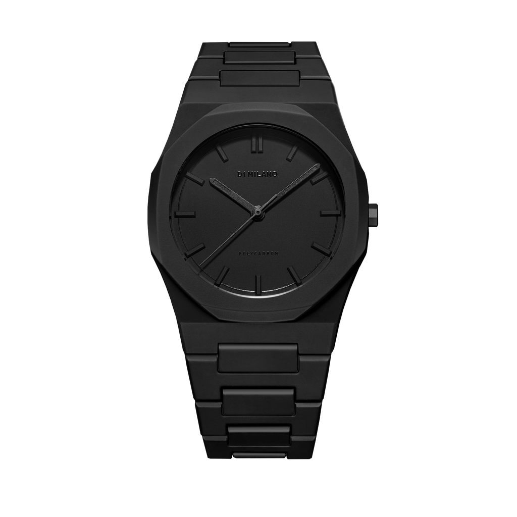 D1 Milano Polycarbonate Black Watch – WATCHRY - elegance redefined