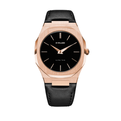 D1 Milano Ultra Slim 40mm Rose Gold Leather Watch