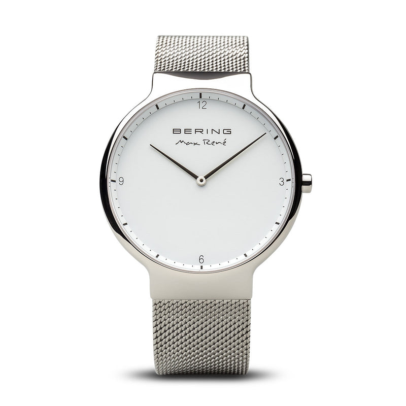 Bering Max René Polished Silver Mesh Watch