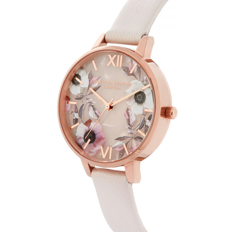 Olivia Burton Semi Precious Rose Gold Pearl Pink Watch