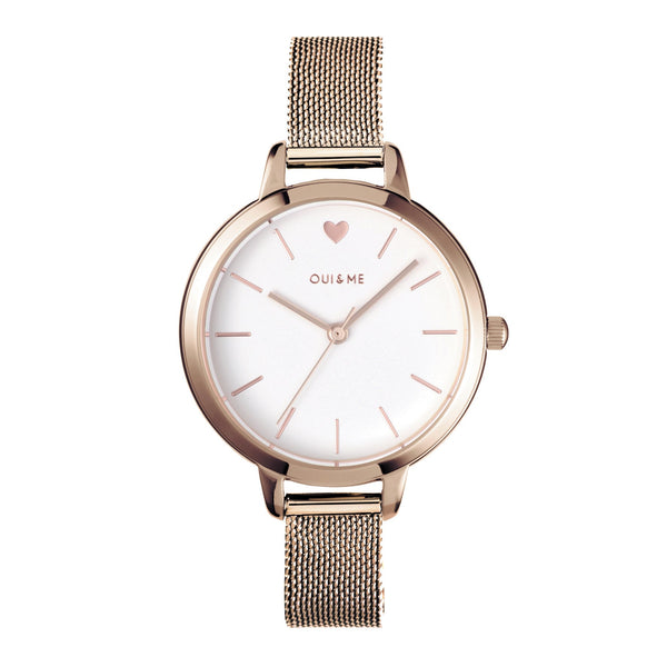Oui&Me Petite Amourette Rose Gold Milanese Mesh Watch