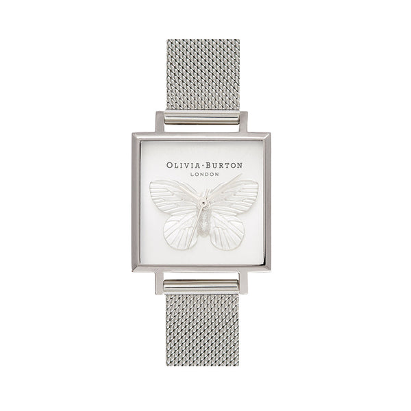 Olivia Burton 3D Butterfly Silver Watch