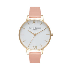 Olivia Burton Big Dial Gold Case White Watch