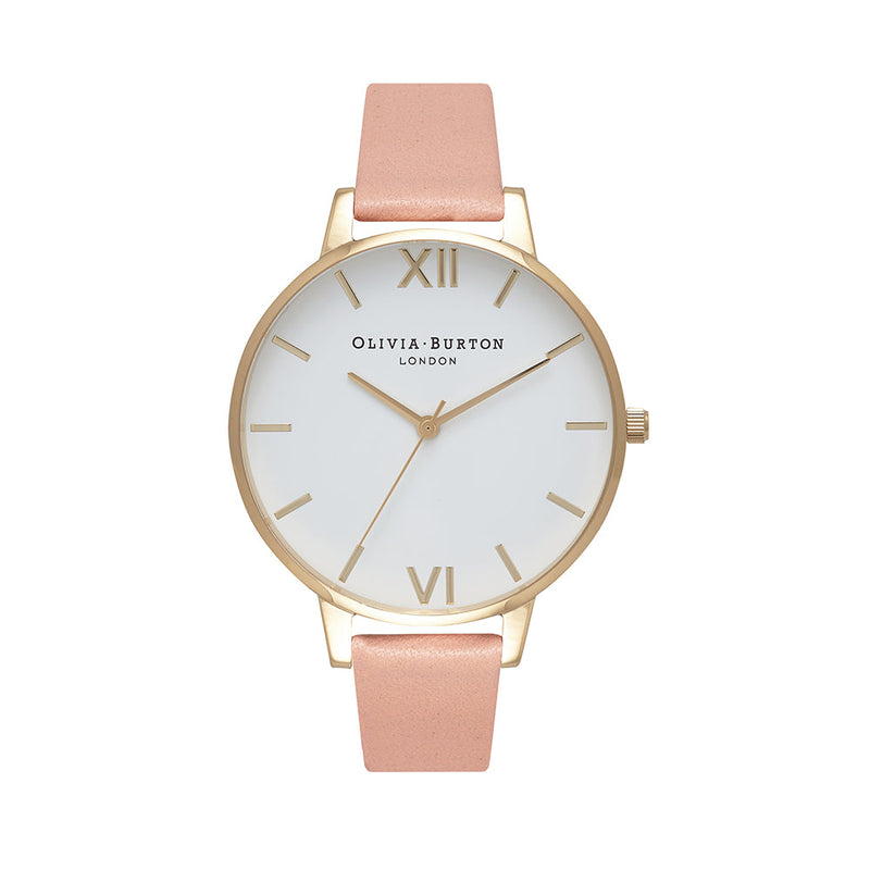 Olivia Burton Big Dial Gold Case White Watch